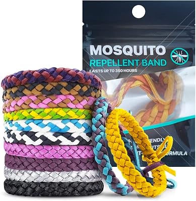 Pulsera repelente de mosquitos 10 unidades, de cuero ajustable libre de DEET, bandas naturales repelentes de insectos para adultos y niños, 350 horas de protección repelente de insectos
