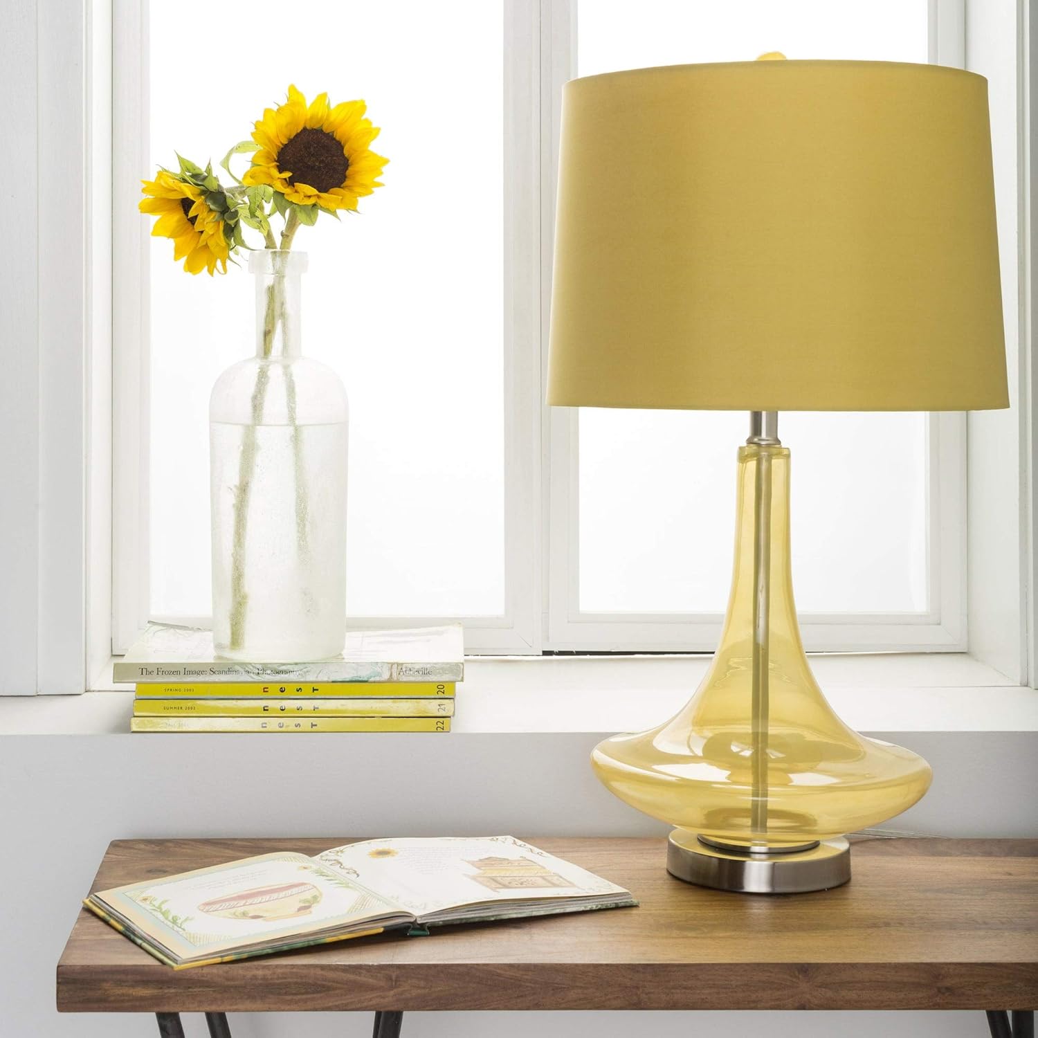 Amazon.com: MISC 26" Gold Table Lamp Glass, 3 Way Switch Reading Light