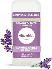 Humble Aluminum-Free Deodorant, Mountain Lavender - 1 Pack | Fresh & Natural Deodorant Stick with Essential Oils, Long-Lastin
