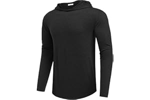 PINSPARK Lightweight Hoodies for Men Long Sleeve Pullover Hoodie for Golf Gym Workout Athletic Sweatshirt