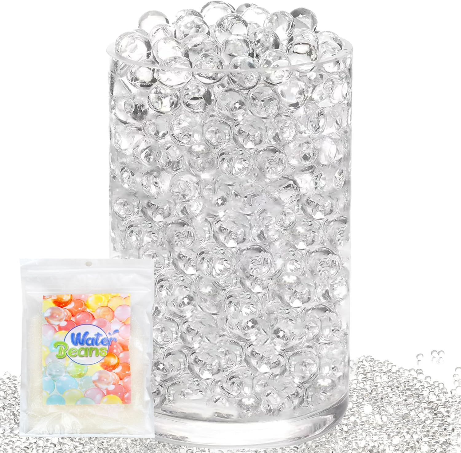 Vase Fillers - Veramz 150,000Pcs Clear Water Gel Jelly Beads, Water Beads for Vases, Vase Filler Beads Gel Jelly Balls, Vase Fillers for Floating Pearls, Wedding Centerpiece, Floating Candles, Christmas Decoration