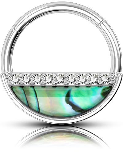 OUFER Helix Hoop Earrings, 16G 316L Stainless Steel Clear CZ