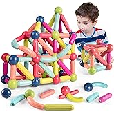 Jofarstep Magnetic Balls and Rods Set, Magnet Building Set, Magnetic Balls and Sticks - Featuring Safe, Extra-Strong, Montessori Toys STEM Stacking Toys for Boys &amp; Girls 3+ (42 PCS)