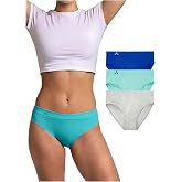 Balanced Tech Women's 3 Pack Classic Seamless Hipster Brief Bikini Panties - Aquatic Group - Small