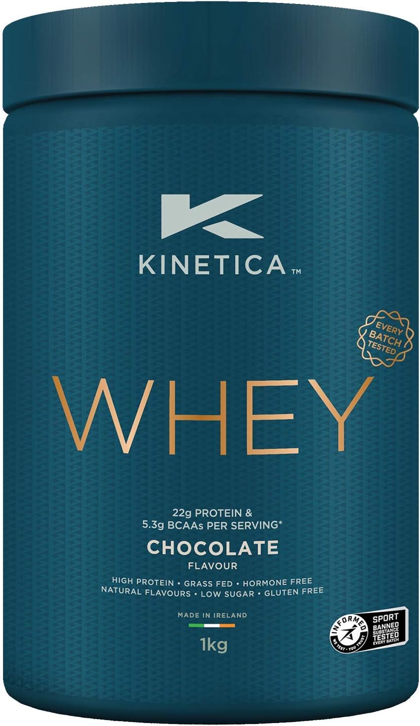 Kinetica Sports Whey Protein Powder - Chocolate, 1 Kg, 33 Servings, 33 Servings (Pack of 1)