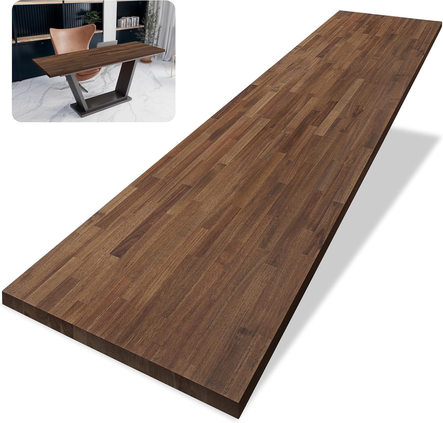 Howizz 60 x 25 in. Solid Wood Table Top, Dark