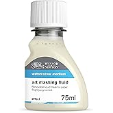 Winsor &amp; Newton Watercolor Medium, Art Masking Fluid, 75ml bottle | Used to Temporarily Mask &amp; Preserve Paper When Applying Color, Prevents Paint Adhesion, Useful for Fine Details