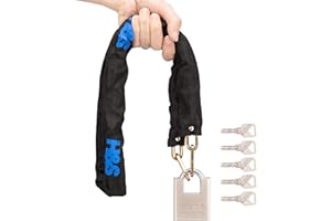 H&S Bike Chain Lock - High Security Electric Scooter Lock - 0.2" x 3.9 ft (6mm x 1.2m) - Bike Lock with Key - Motorbike, Moto