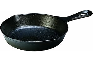 Lodge 6-1/2 Inch Cast Iron Pre-Seasoned Skillet – Signature Teardrop Handle - Use in the Oven, on the Stove, on the Grill, or Over a Campfire, Black