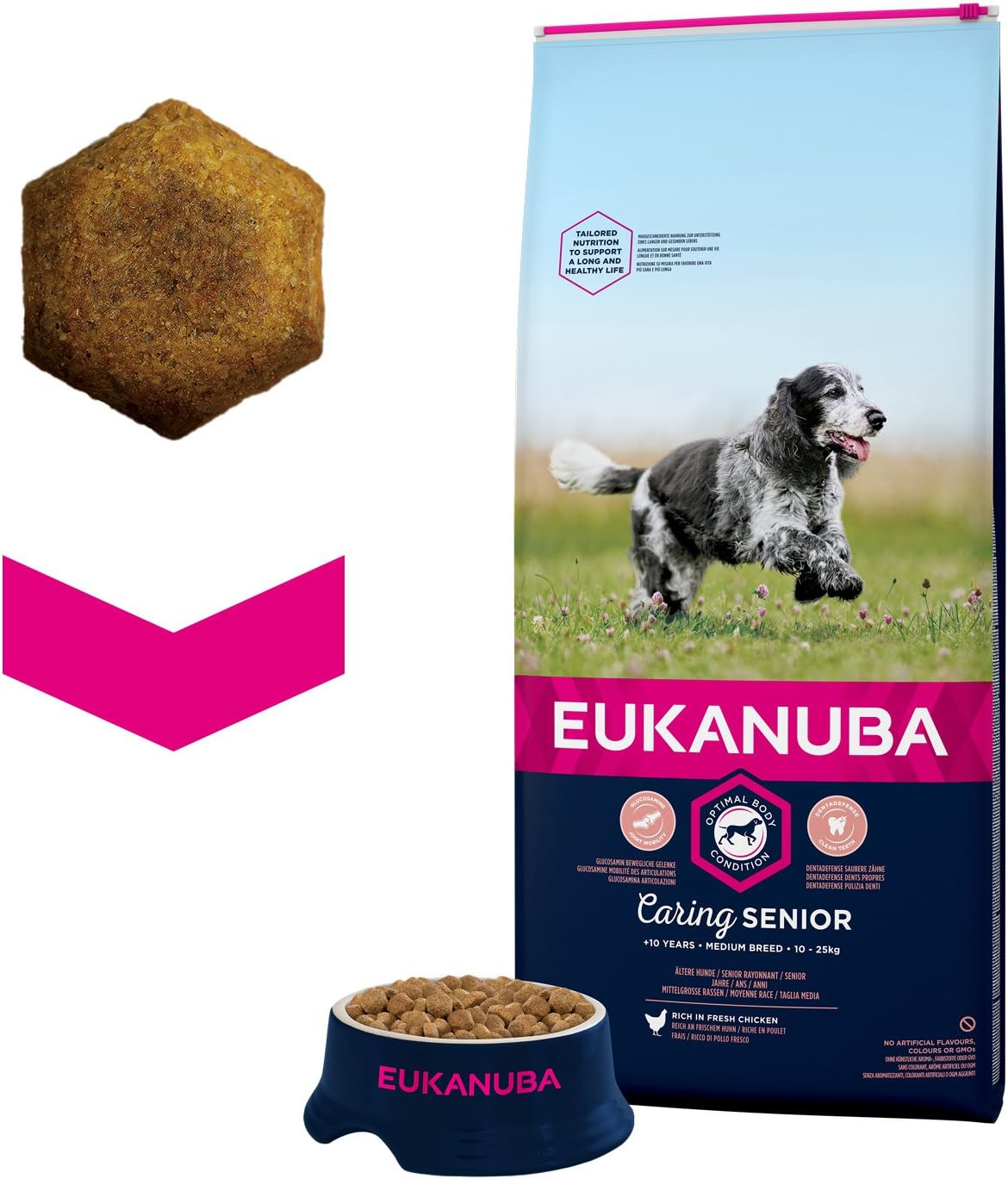 Eukanuba Senior Dog Food for Medium Dogs Rich in Fresh Chicken for the Optimal Body Condition of Your Dog 12kg - Image 3