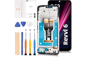 Olivechard for T-Mobile REVVL 6 5G 2022 6.52" TMAF025G LCD with Frame Screen Replacement LCD Display Touch Digitizer Screen Assembly with Repair Tools