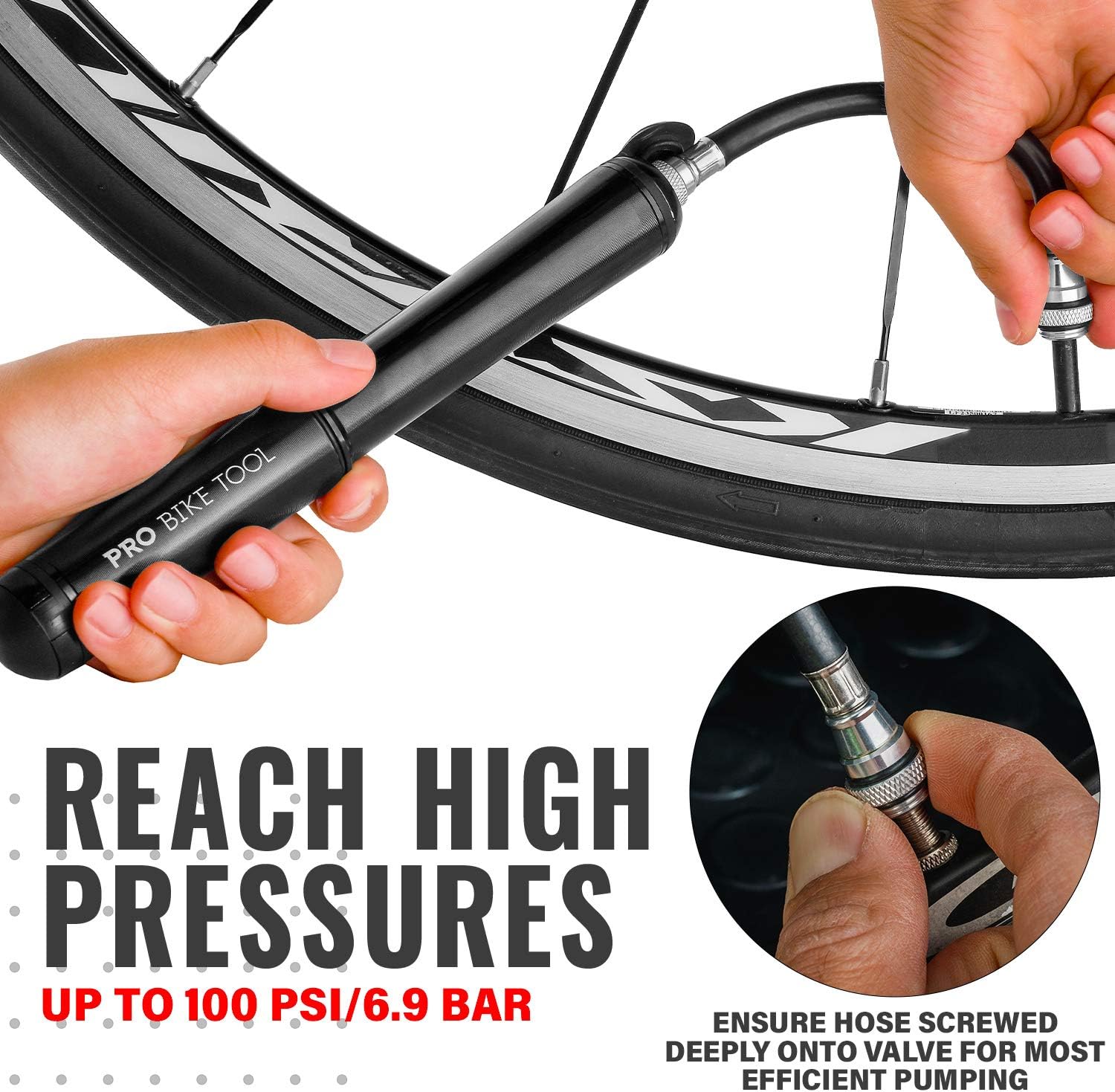 PRO BIKE TOOL Mini Bike Pump Premium Edition