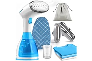 VIVIBYAN Steamer for Clothes, 15s Heat-up 1500W Portable Clothes Steamer with Ironing Glove, 9.4Oz Capacity Handheld Garment Steamer and Fabric Steamer Removes Wrinkles, Steam Iron with Brush for Home