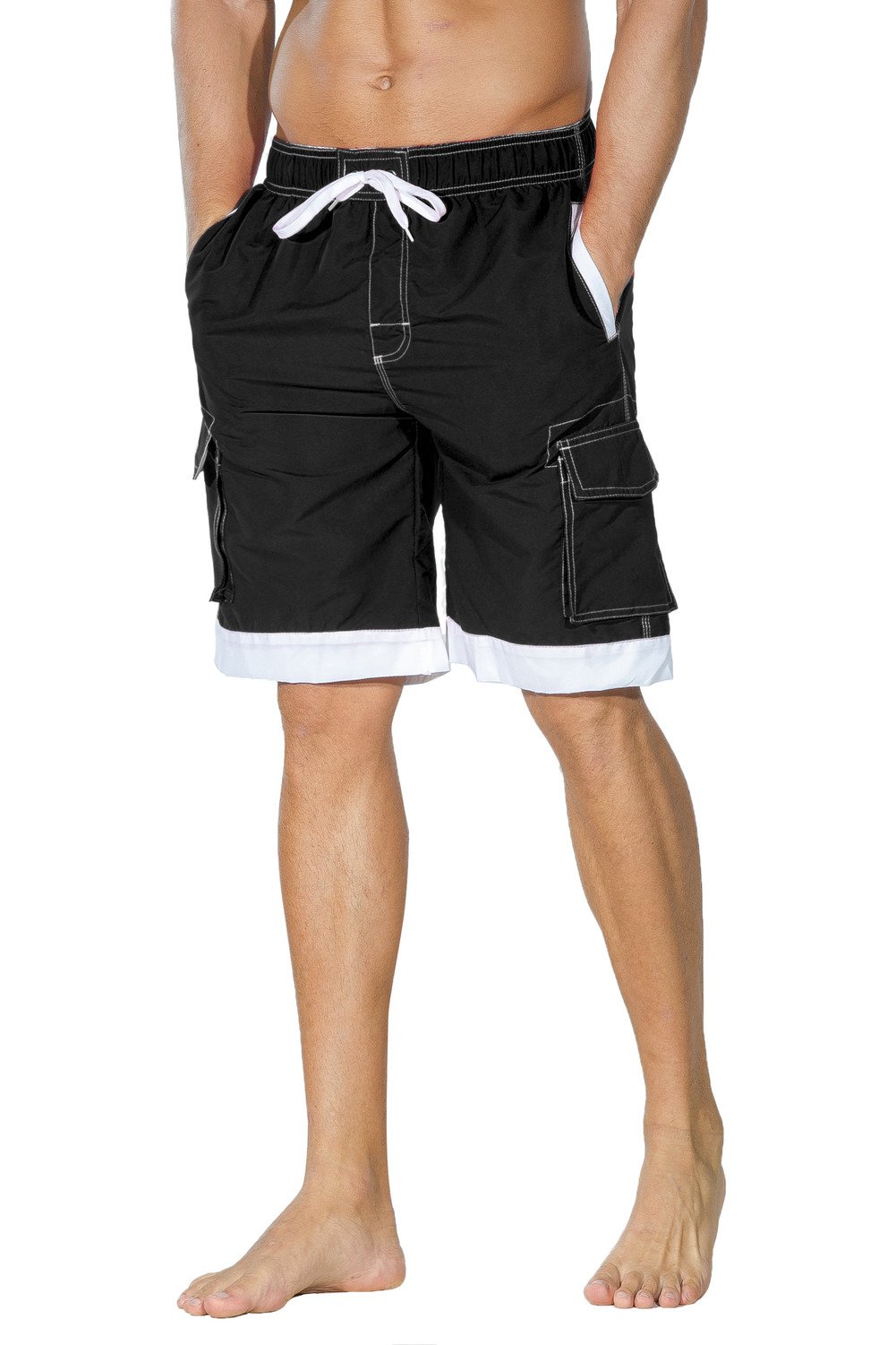 Nonwe Men's Surf Quick Dry Swim Trunks with Drawsting Beachwear Central