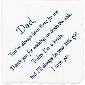 Lamyba Something Blue for Bride and Groom Wedding Handkerchief,Mom and Dad Gifts