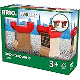 Brio World 33254 - Super Supports - 2 Piece Wooden Railway Set | Enhances Creativity | Compatible with All Brio Train Sets | Sustainability Certified | Perfect for Kids Ages 3 and Up