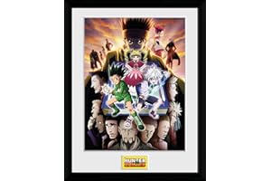 GB eye Hunter x Hunter Greed Island Framed Poster 12" x 16" Featuring Gon, Killua, Biscuit Anime Manga Wall Art Prints for Bedroom Office Room Décor
