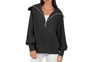 ANRABESS Womens 2023 Fall Fashion Oversized Quarter Zip Pullover Sweatshirts Hoodie for Teen Girls Trendy Y2K Clothes