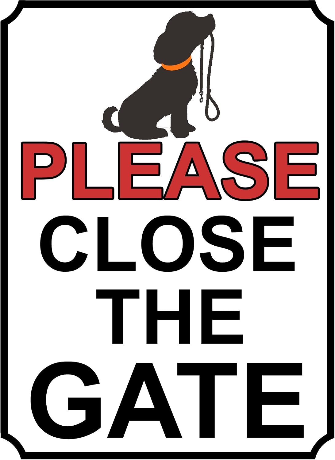 SHAWPRINT PLEASE CLOSE THE GATE METAL SIGN DOG THEME 200MM X 150MM (36H1) (8" x 6" (200mm x 150mm))