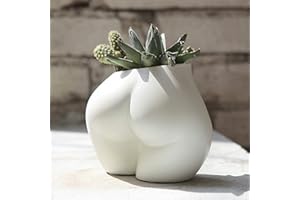 FROZZUR Mini Lower Body Pot, Female Body Shaped Small Flower Planter with Drainage Holes, Resin Plant Pot, Cute Christmas Sculpture Decor, Modern Boho Chic Butt Planter for Indoor or Outdoor Plants