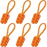 YELARXI Paracord Zipper Pulls, Reflective Polyester Zipper Pulls Woven Rope, 75 mm Length Fit for Backpack Clothing Luggage Accessories - Cylinder (6 Pack, Orange)