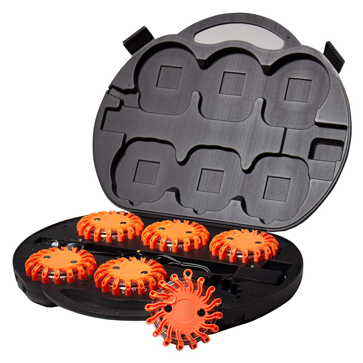 SpeedTech Lights Paquete de 6 bengalas de emergencia recargables de 16 LED para carretera, luces de advertencia para automóviles, camiones, bicicletas, vehículos recreativos, kit de emergencia en carretera con cargador y estuche de transporte incluidos SpeedTech Lights Paquete de 6 bengalas de emergencia recargables de 16 LED para carretera, luces de advertencia para automóviles, camiones, bicicletas, vehículos recreativos, kit de emergencia en carretera con cargador y estuche de transporte incluidos