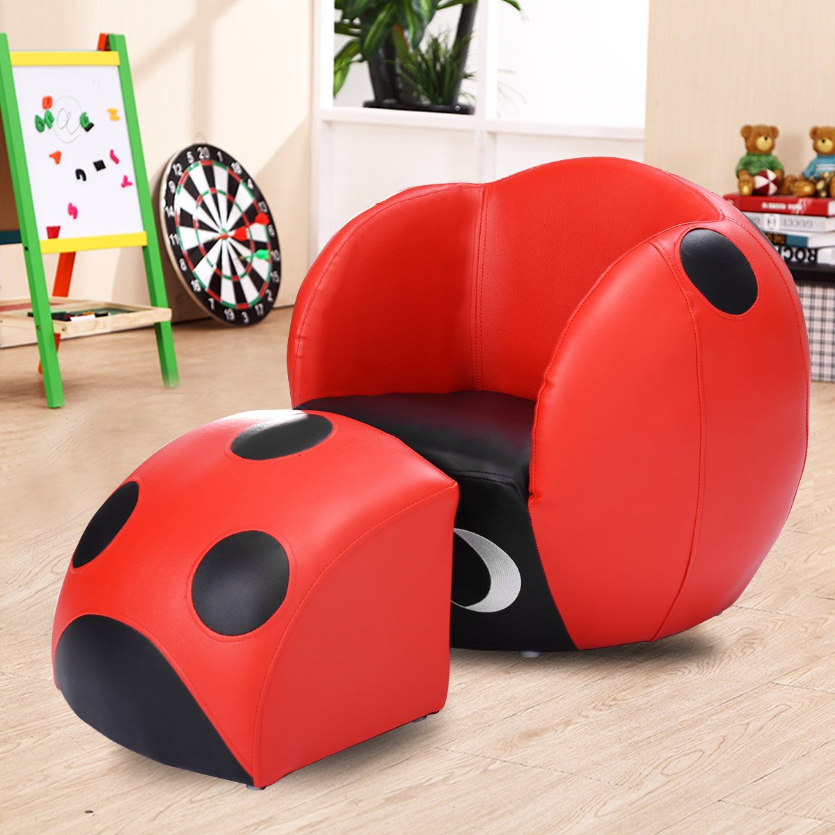 Costzon Kids Sofa Chair Ottoman Sets Armchair with ...