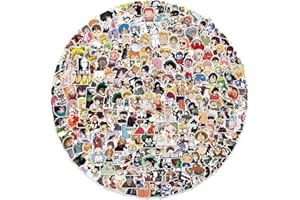 Yuyul 300 Pcs Anime Stickers Pack, Mixed Cartoon Vinyl Waterproof Stickers for Laptop, Luggage, Skateboard, Car, Travel Suitc