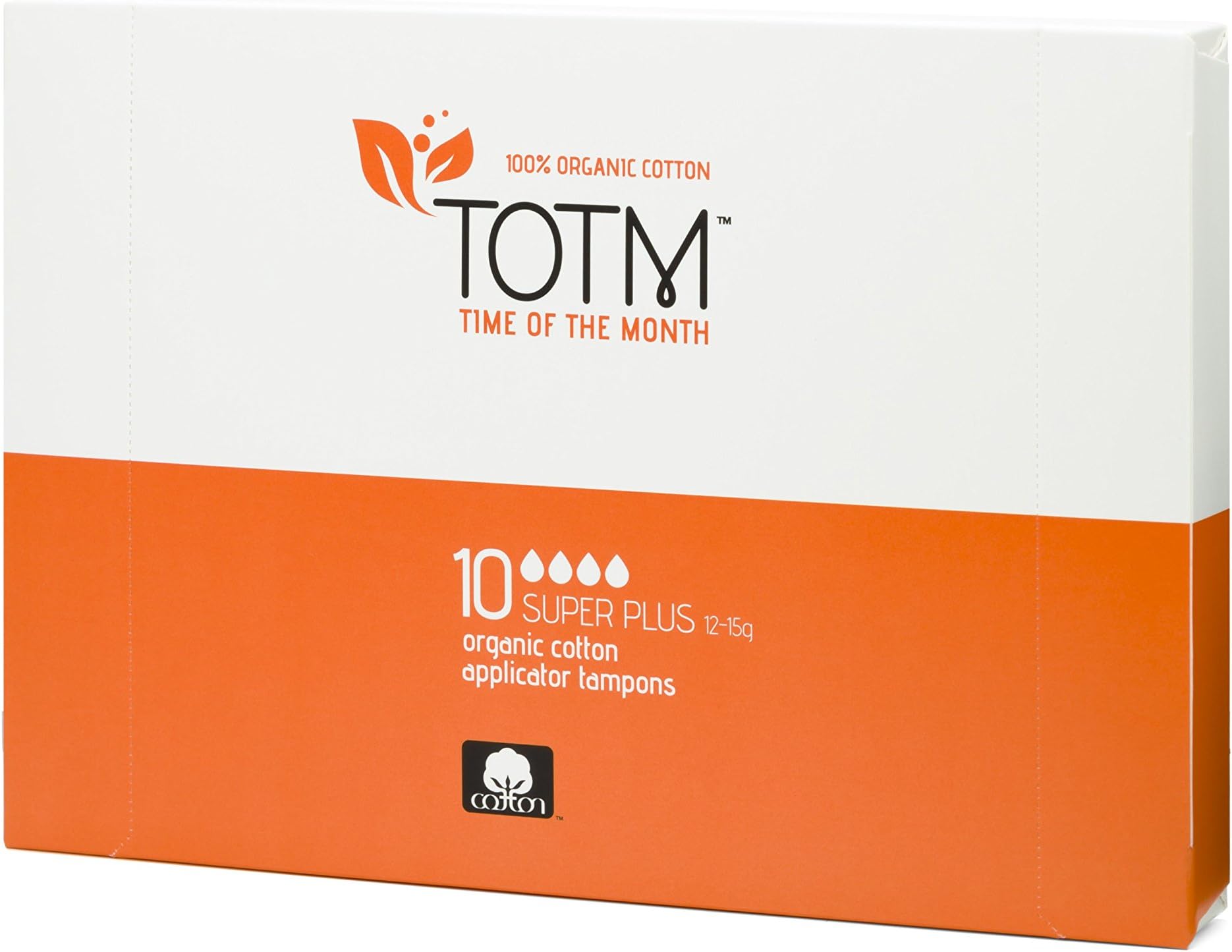 TOTM 100% Organic Applicator Tampons (Super Plus) x 10