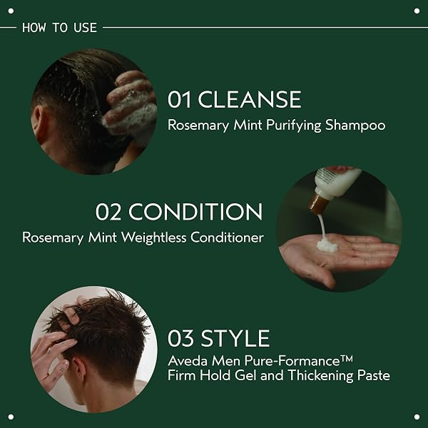 AVEDA ROSEMARY MINT PURIFYING SHAMPOO | CLARIFYING SHAMPOO | GENTLY REMOVES BUILDUP, ADDS SHINE | FOR NORMAL TO OILY HAIR, FINE TO MEDIUM HAIR | INVIGORATING AROMA| 97% NATURALLY DERIVED*, 33.8 FL OZ