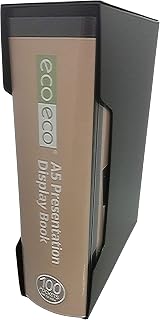 eco-eco A5 50% Recycled 100 Pocket Presentation Display Book Black view 2