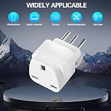 TENINYU 3-Pack UK to Italy Travel Plug Adapter Grounded Type L 3 Pin White view 3