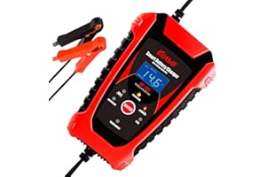 KATBO Car Battery Charger Trickle Charger Float Battery Charger and Maintainer 6V 12V 6A for Motorcycle Boat Marine Lawn Mower ATV Toy Car (Red)