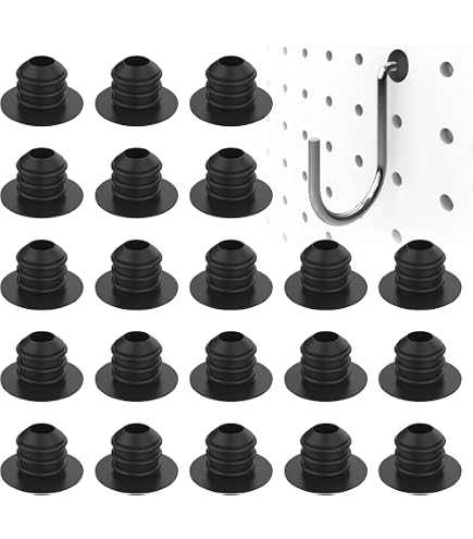 100-Pack Plastic Pegboard Hook Locks – Secure Display Hooks On 1/4" & 1/8" Pegboards, Keep Items From Falling, Black