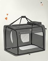 Feandrea Foldable Pet Carrier Bag 102x69x69 cm Large Dog Crate Black view 4