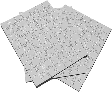 Inovart Puzzle-IT 63-Piece Blank Puzzle, 12 Puzzles Per Package, 8-1/2 x 11, White