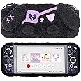 GeekShare Protective Case for Switch OLED Model Plush Rabbit Protective Shell for Switch OLED Console and Joy-Con Only - Hard & Anti-Scratch - Dark Plush Bunny
