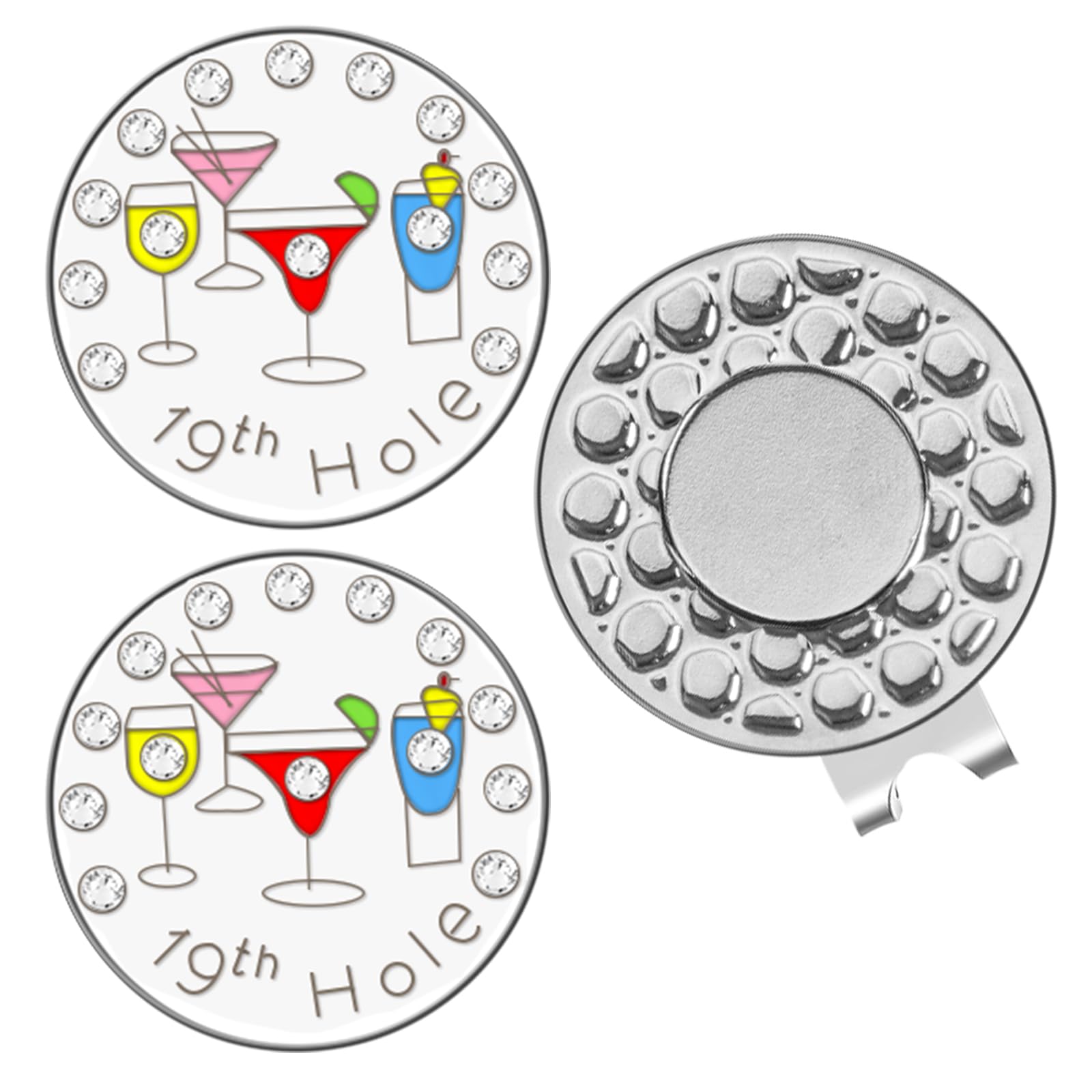 AMRTA Magnetic Golf Ball Marker Hat Clip 1pcs with 2pcs Ball Markers Golf Ball Markers Personalised for Putting Coin Golf Gifts Golfer (Kiss My Putt)