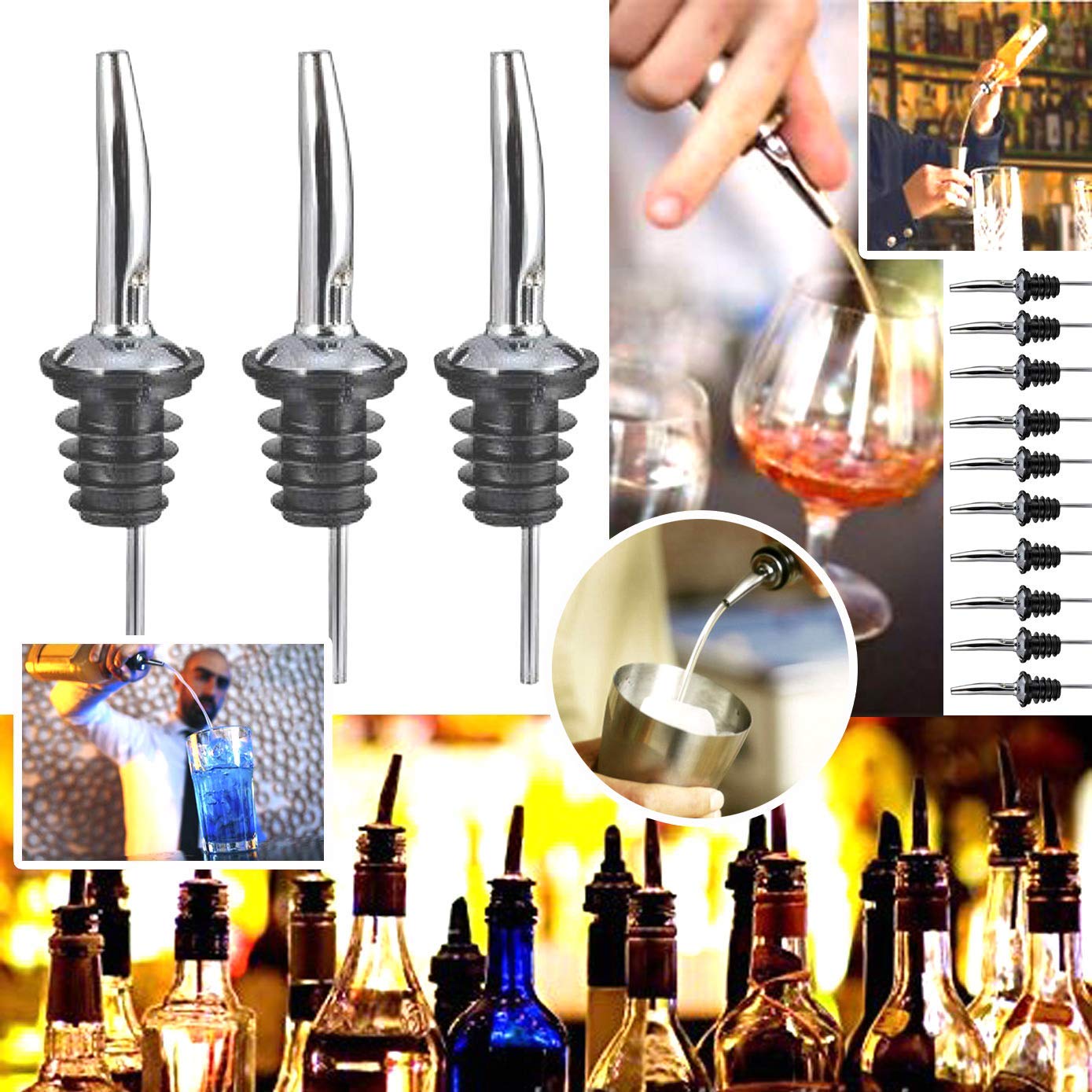 Cocktail Maker Bar Set,Premium Stainless Steel Home Cocktail Making Kit with Manhattan Cocktail Shaker,Muddler, Ice Filter-Colander, Double Ended Measure,Spirit Pourer, Stiring Spoon,Ice tong