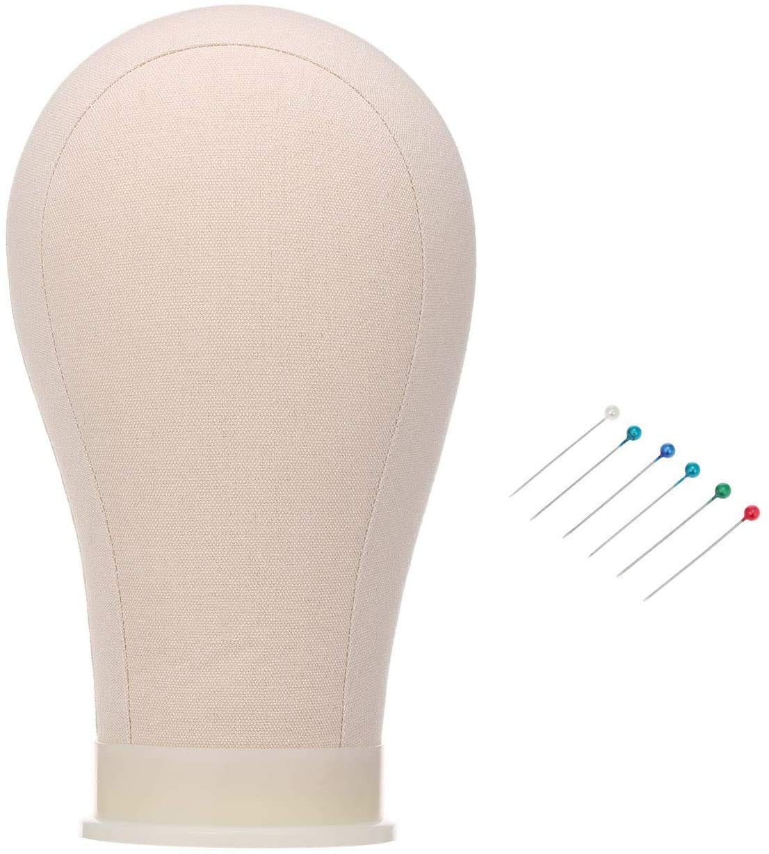 Mannequin Mainkin Head, 22'' Cork Canvas Block Head For Hair Extension/Lace Wigs/Display Wig Stand/Wig Making Drying Styling Coloring