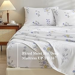 VClife Floral Sheet Sets 4 Piece California King