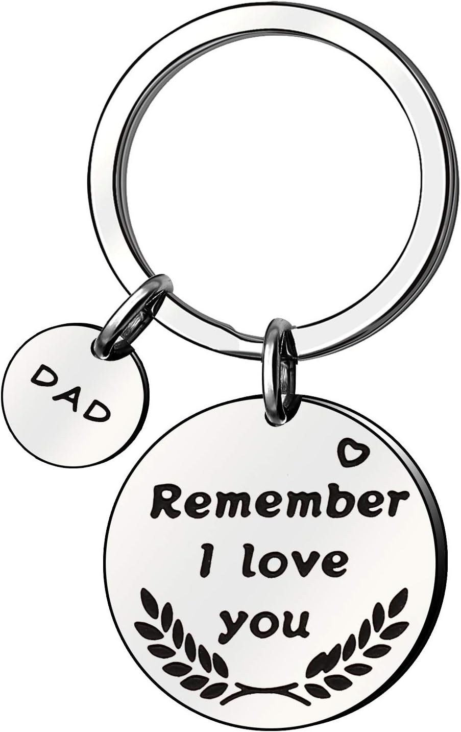 Remember I Love You Dad Round Shape Pendant Key Ring Key Chain for Father