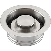 Luxier GD02-B Kitchen Sink Garbage Disposal Flange and Stopper in Brushed Stainless Steel