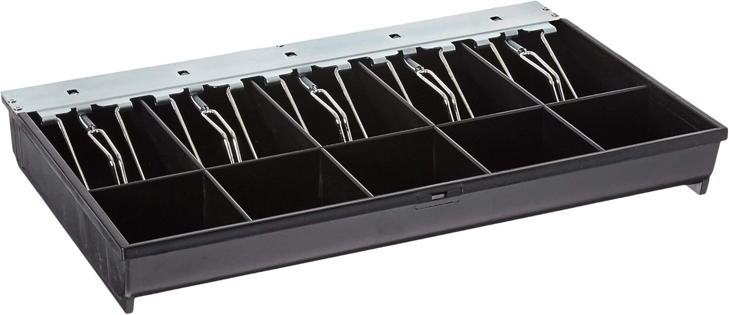 APG VPK-15B-2A-BX Vasario Series Standard-Duty ABS Plastic Till for Cash Drawer, 5 Bill Compartments, 5 Coin Compartments, 14.2" x 2.35" x 12.05": Industrial & Scientific