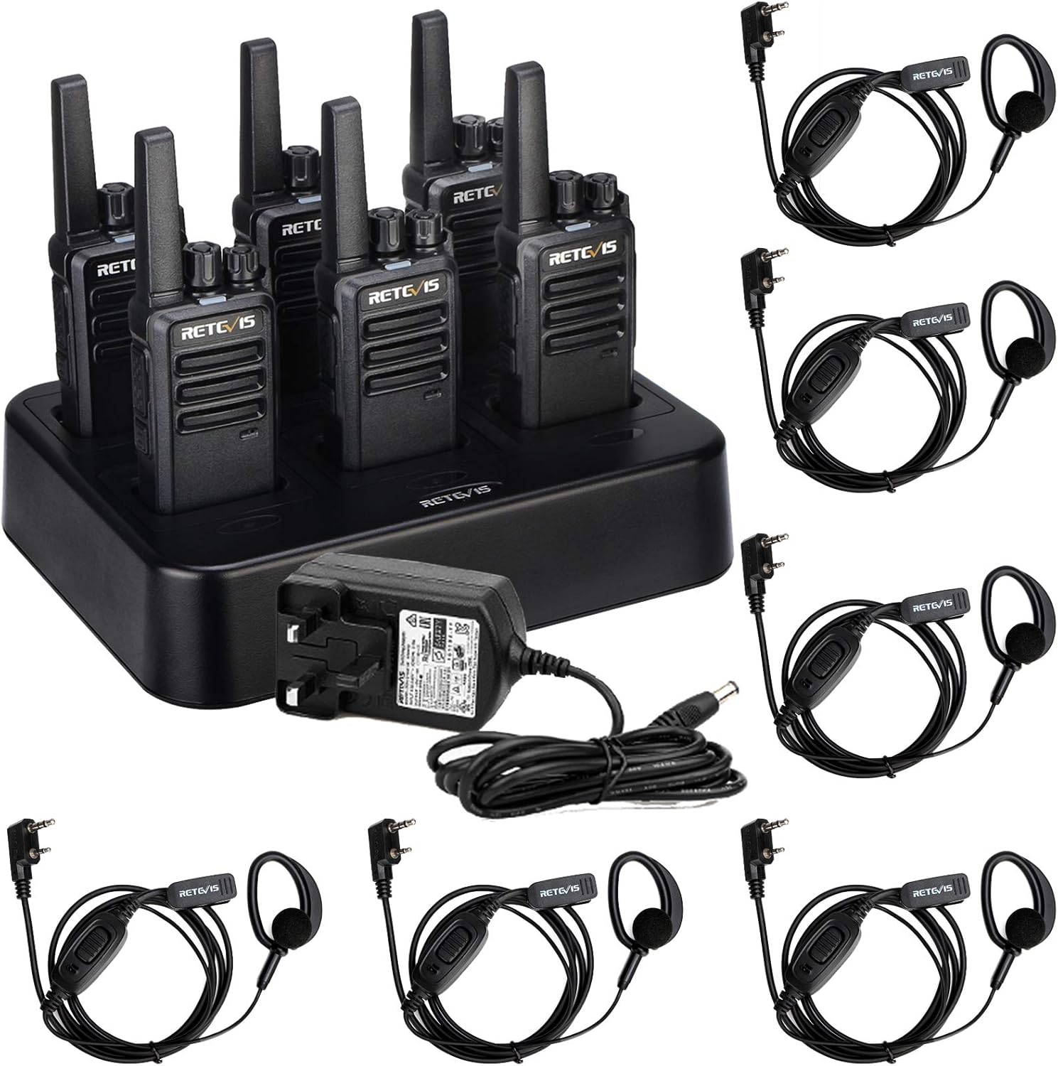 Retevis RT668 Walkie Talkies for Adults Rugged 2 Way Radios Long Range with 6-Way Charger