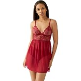 b.tempt'd Women's It's on Sheer Mesh Lace Chemise Lingerie, 911296
