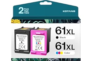 KOTANG Remanufactured Ink Cartridge Replacement for HP 61XL Black Color Combo Pack for HP Envy 5530 4500 4502 5535 Officejet 4630 4635 Deskjet 3510 1010 1510 Printer (Black Tricolor, 2 Pack)