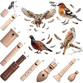 Shappy 9 Pcs Wooden Bird Call Set Handmade Bird Call Gifts for Birdwatchers, Nature Lovers, Outdoor Exploration Activities Camping Trips Realistic Sounding Whistle