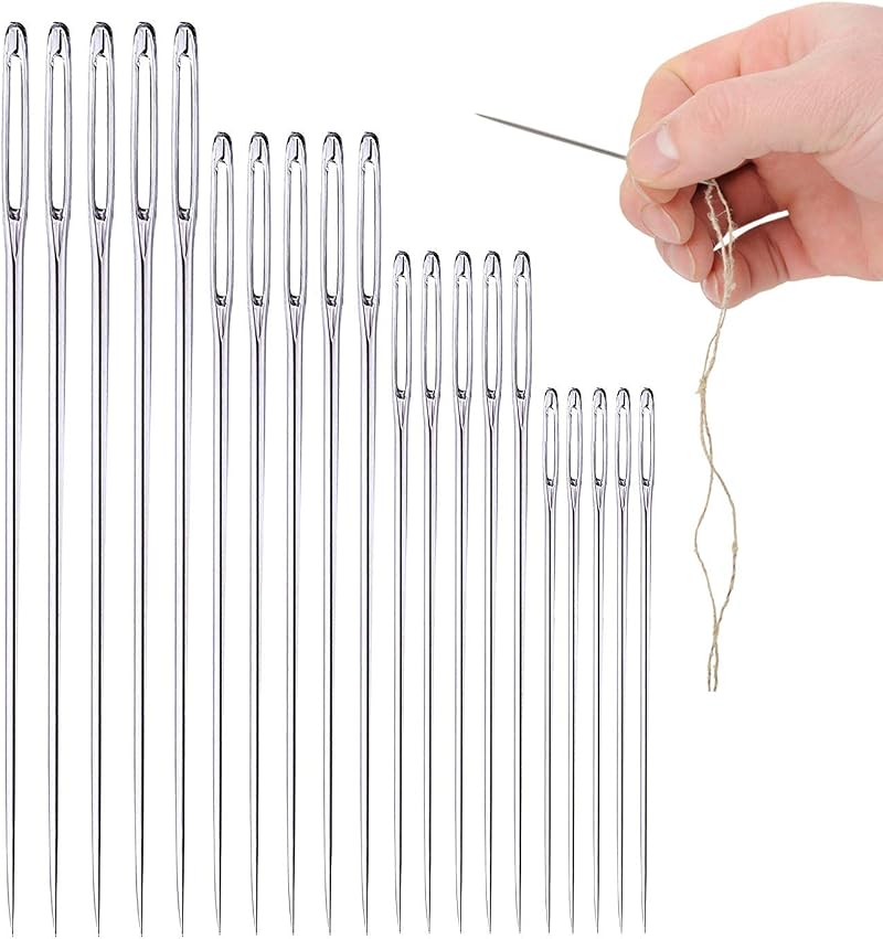 MYSY Big Eye Long Sewing Needles 20pcs Large Eye Embroidery 4 Sizes