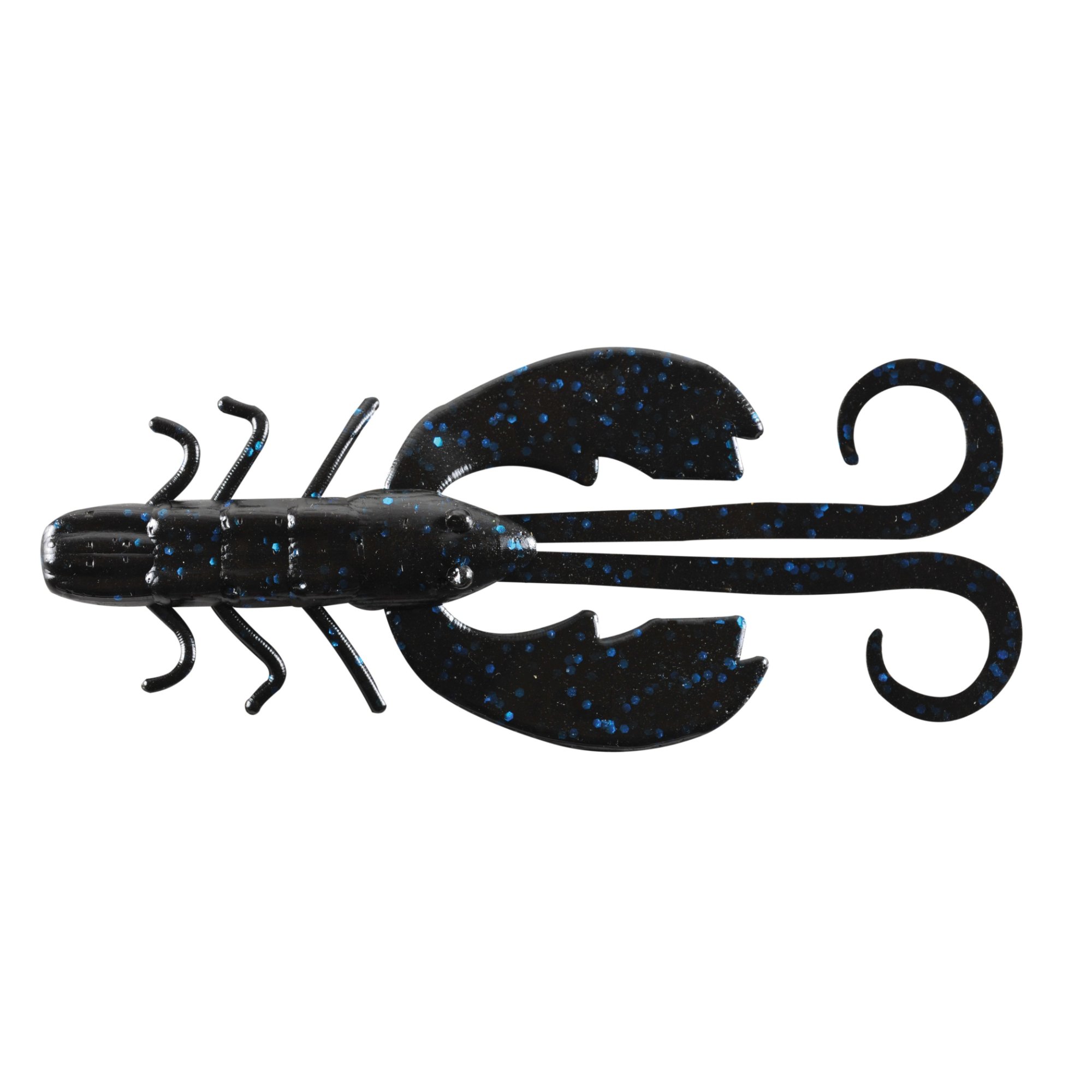 BERKLEY PowerBait Crazy Legs Chigger Craw,Black Blue Fleck,4" (8 Count)